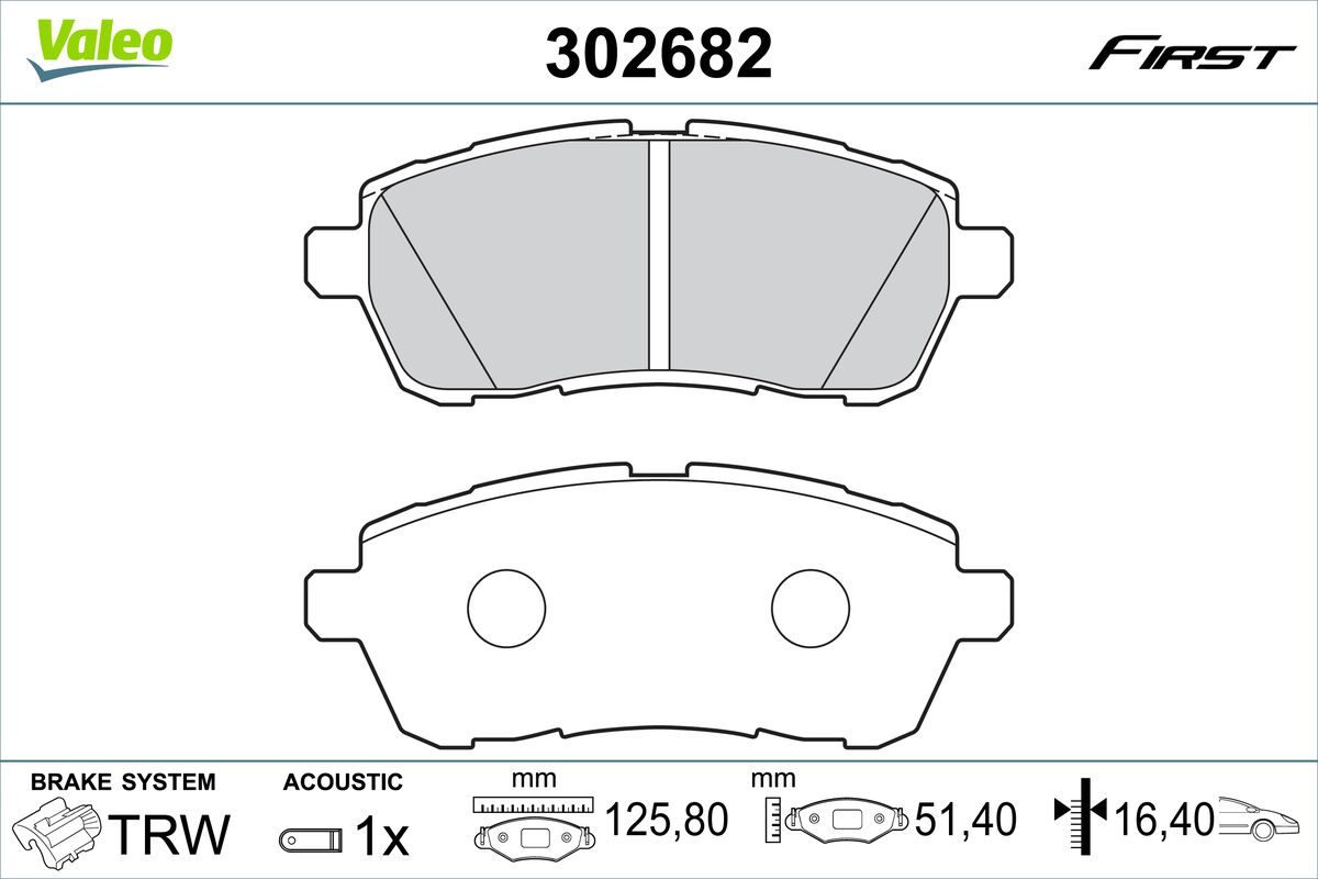 VALEO Fékbetét, mind 302682_VALEO